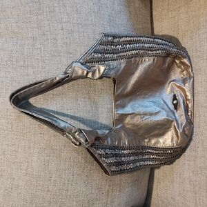 Elliott Luca Metallic Gold Leather Shoulder Bag Purse-Used